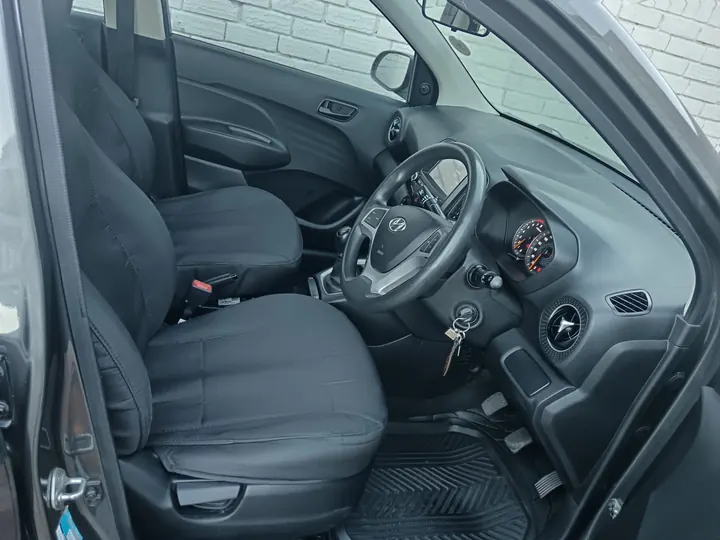 Inside a training car: driver&rsquo;s seat and steering wheel